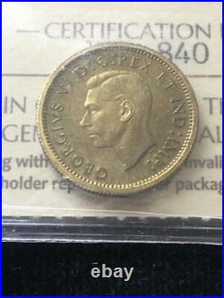 1937 CH# DC-21 (VERY RARE BRASS) ICCS Graded Canadian, Ten ¢10 Cent SP-66