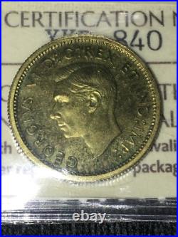 1937 CH# DC-21 (VERY RARE BRASS) ICCS Graded Canadian, Ten ¢10 Cent SP-66