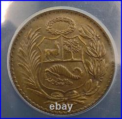 1944 Peru 1/2 Sol de Oro Coin ANACS AU58 Very Rare Only Graded Coin Online