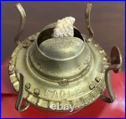 1945 Very Rare FARMOR Kerosene Small Red Emergency Oil Lamp, New Never Burned