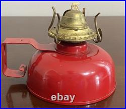 1945 Very Rare FARMOR Kerosene Small Red Emergency Oil Lamp, New Never Burned
