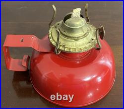 1945 Very Rare FARMOR Kerosene Small Red Emergency Oil Lamp, New Never Burned