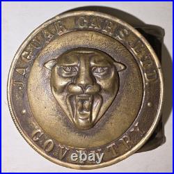 1950s Brass Jaguar Cars LTD Coventry Belt Buckle Coin Shaped Very Rare