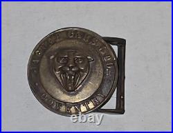 1950s Brass Jaguar Cars LTD Coventry Belt Buckle Coin Shaped Very Rare
