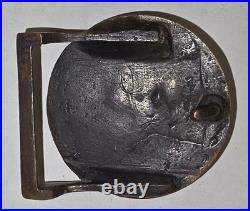 1950s Brass Jaguar Cars LTD Coventry Belt Buckle Coin Shaped Very Rare