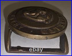 1950s Brass Jaguar Cars LTD Coventry Belt Buckle Coin Shaped Very Rare