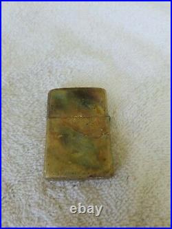 1960s or 70s VERY RARE RAW SOLID BRASS VINTAGE ZIPPO LIGHTER HTF UNIQUE tarnish