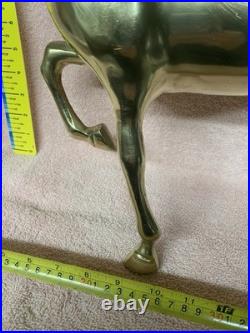 1970's Vintage Large Brass Unicorn Figurine Statue Animal Decor Very Rare