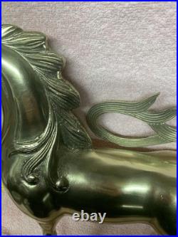 1970's Vintage Large Brass Unicorn Figurine Statue Animal Decor Very Rare