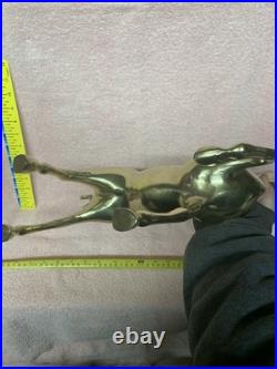 1970's Vintage Large Brass Unicorn Figurine Statue Animal Decor Very Rare