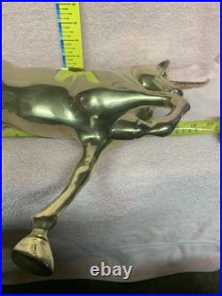 1970's Vintage Large Brass Unicorn Figurine Statue Animal Decor Very Rare