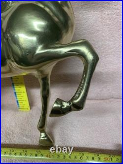 1970's Vintage Large Brass Unicorn Figurine Statue Animal Decor Very Rare