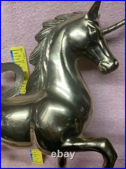 1970's Vintage Large Brass Unicorn Figurine Statue Animal Decor Very Rare