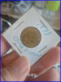 1977 Chuck E Cheese Token (101B) Brass 25mm Very Rare