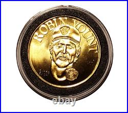 1990 Bandai Brass Coin Robin Yount Near Mint Very Rare 1 of 6 Logo On His Neck