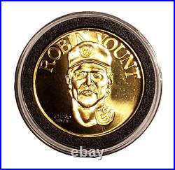 1990 Bandai Brass Coin Robin Yount Near Mint Very Rare 1 of 6 Logo On His Neck