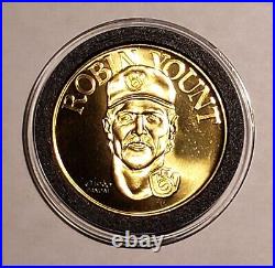 1990 Bandai Brass Coin Robin Yount Near Mint Very Rare 1 of 6 Logo On His Neck