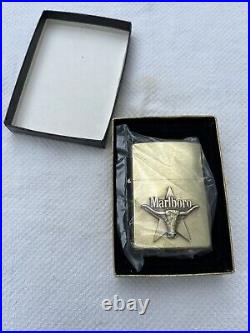 1992' Very Rare Marlboro Zippo Brass Lighterunusedno Personal Engraving