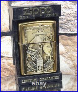 1999 Zippo Egyptian Vulture Treasures From Tomb Brass Lighter Very Rare