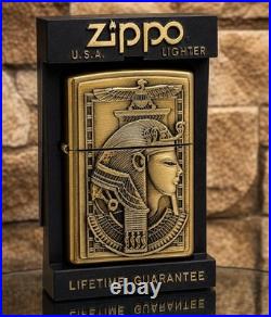 1999 Zippo Egyptian Vulture Treasures From Tomb Brass Lighter Very Rare