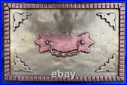19th Century Antique Brass & Copper European Jewelry/ Cash Coin Box Very Rare