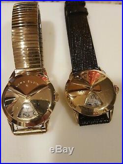2 Rare Lord Elgin Jump Hour Watches, Very Good Cosmetic Condition, 1 Works