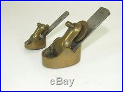 2 Very Rare Preston Instrument Makers Miniature Brass Plane Marked Preston