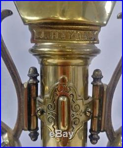 2 Very Rare Unique Antique Candelabras Brass Figures Mozart & Haydn Sculptures