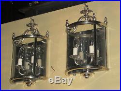 2-very Rare Silver Plated Brass Lightolier Semi-circle Glass Antique Sconces 2l