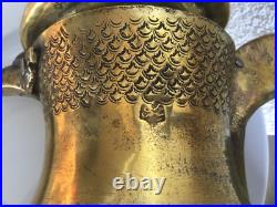 25 cm antique very rare RASLAN Dallah with signature brass 19th 1.100 gramm