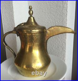 25 cm antique very rare RASLAN Dallah with signature brass 19th 1.100 gramm