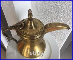 25 cm antique very rare RASLAN Dallah with signature brass 19th 1.100 gramm