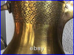25 cm antique very rare RASLAN Dallah with signature brass 19th 1.100 gramm