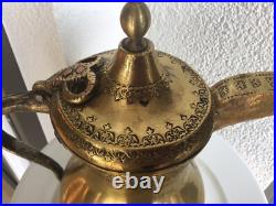25 cm antique very rare RASLAN Dallah with signature brass 19th 1.100 gramm