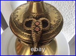 25 cm antique very rare RASLAN Dallah with signature brass 19th 1.100 gramm