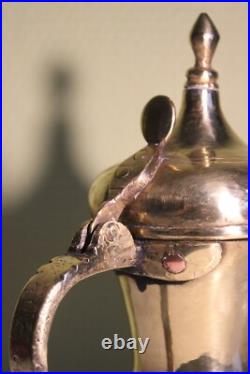26 cm antique very rare RASLAN Dallah with signature brass 19th 1.010 gramm