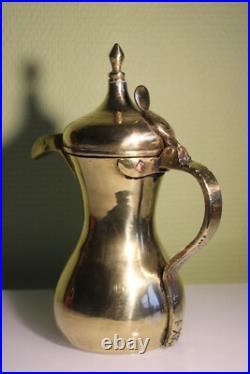 26 cm antique very rare RASLAN Dallah with signature brass 19th 1.010 gramm