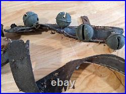 27 ANTIQUE BRASS EMBOSSED some NUMBERED HORSE SLEIGH BELLS very old! Rare