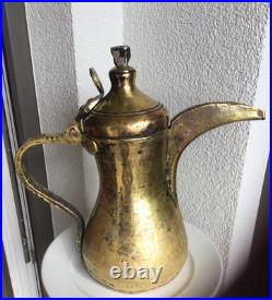 33 cm antique very rare RASLAN Dallah with Hallmark brass 19th 1.950 grams