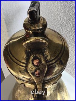33 cm antique very rare RASLAN Dallah with Hallmark brass 19th 1.950 grams