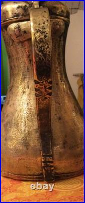 33 cm antique very rare RASLAN Dallah with Hallmark brass 19th 1.950 grams