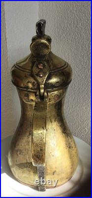 33 cm antique very rare RASLAN Dallah with Hallmark brass 19th 1.950 grams