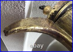 33 cm antique very rare RASLAN Dallah with Hallmark brass 19th 1.950 grams
