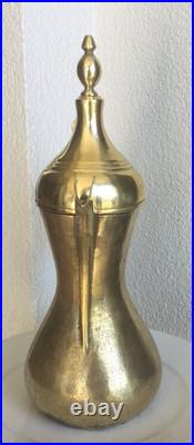 35 cm antique very rare RASLAN Dallah with Hallmark brass 19th 1.400 gramm