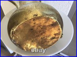 35 cm antique very rare RASLAN Dallah with Hallmark brass 19th 1.400 gramm