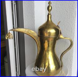 44 cm Big Dallah brass antique with signature VERY OLD and RARE 2,5 kg
