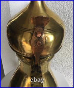 44 cm Big Dallah brass antique with signature VERY OLD and RARE 2,5 kg