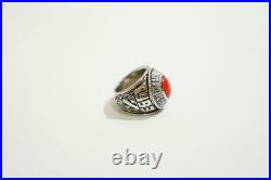A BATHING APE BAPE Class Ring College Ring Red Size 17(Japan) Very Good Rare F/S