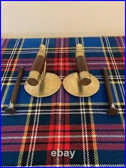 A Stunning very rare pair of Scots Brass outdoor Curling stone handles & bolts