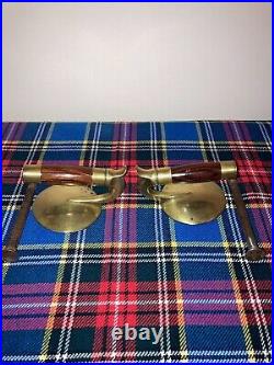 A Stunning very rare pair of Scots Brass outdoor Curling stone handles & bolts